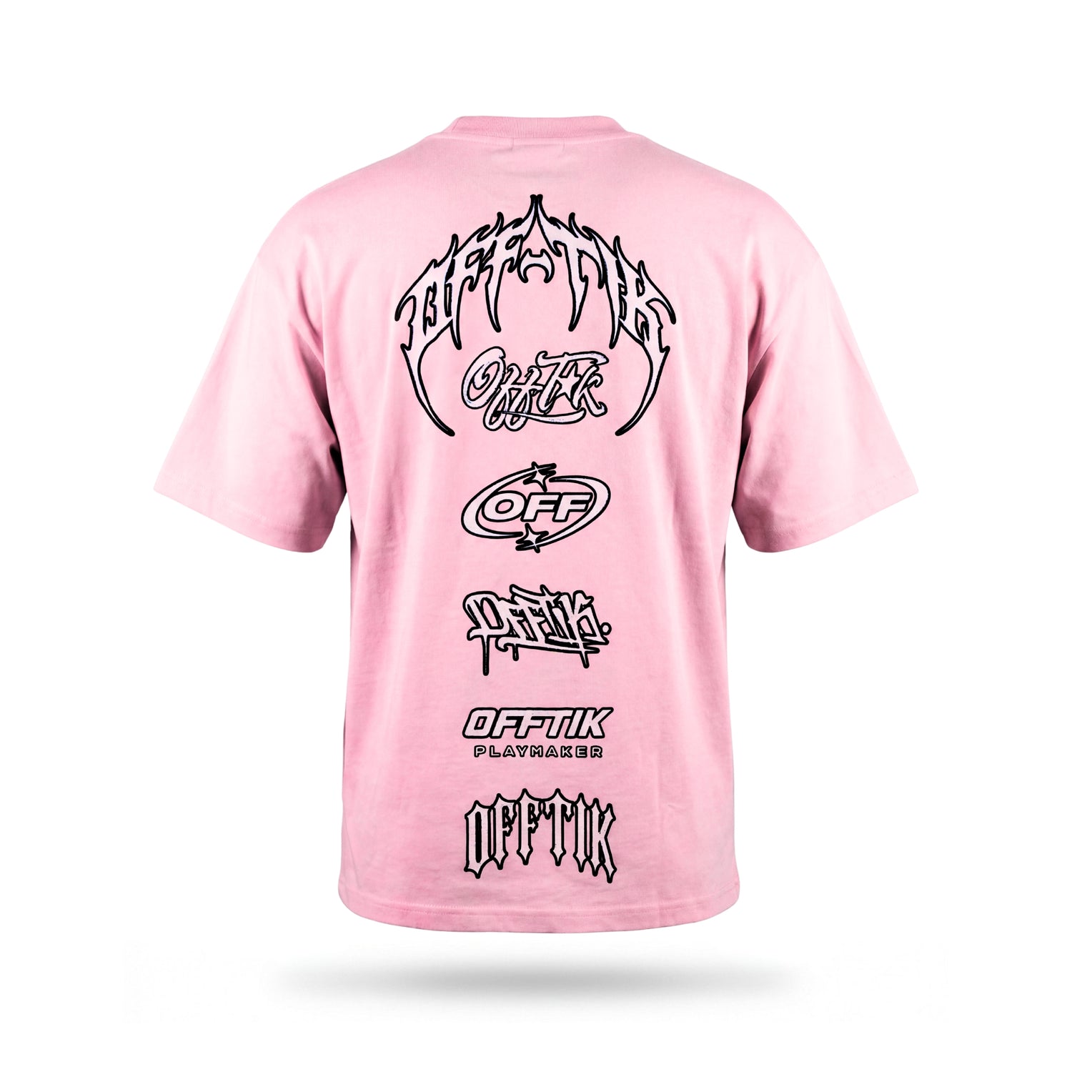 Viper Script Oversized Tee Pink/White