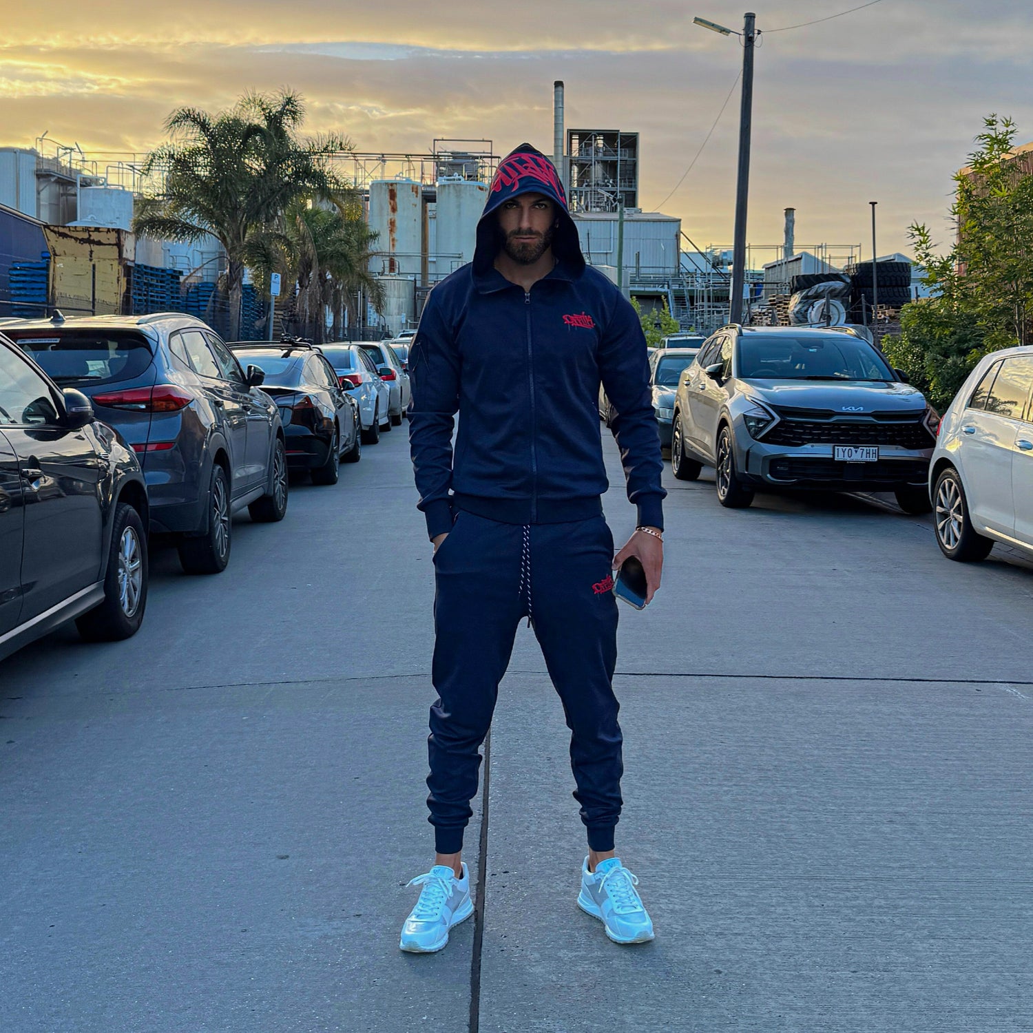 Vapor Tek Zip Up - Navy/Red