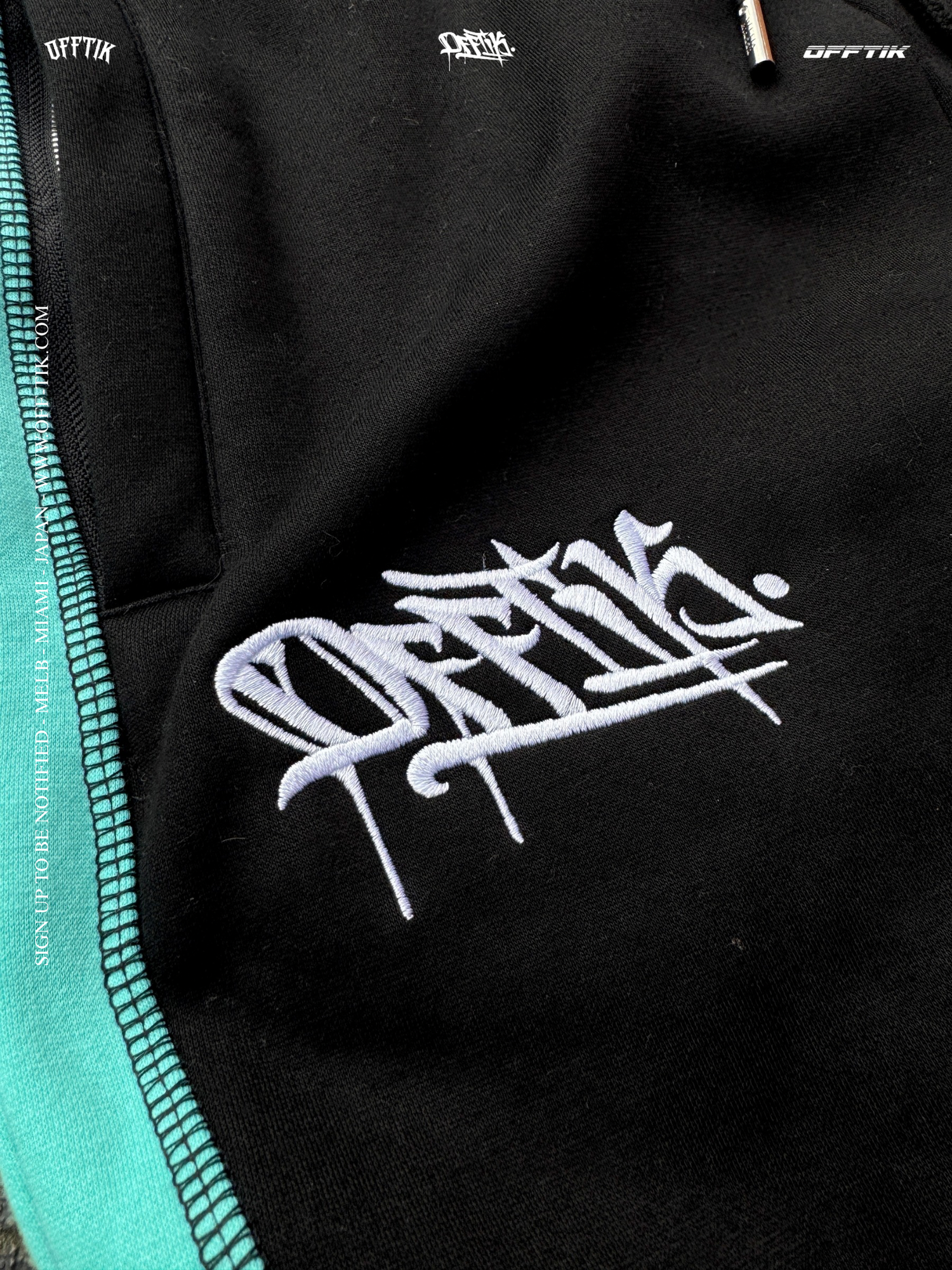 2-Tone Trackies Black/Aqua