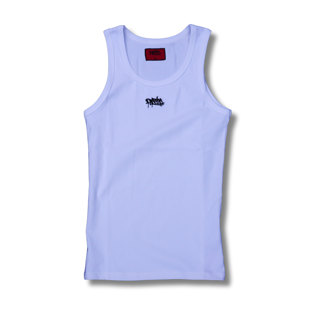 Signature Ribbed Singlet White