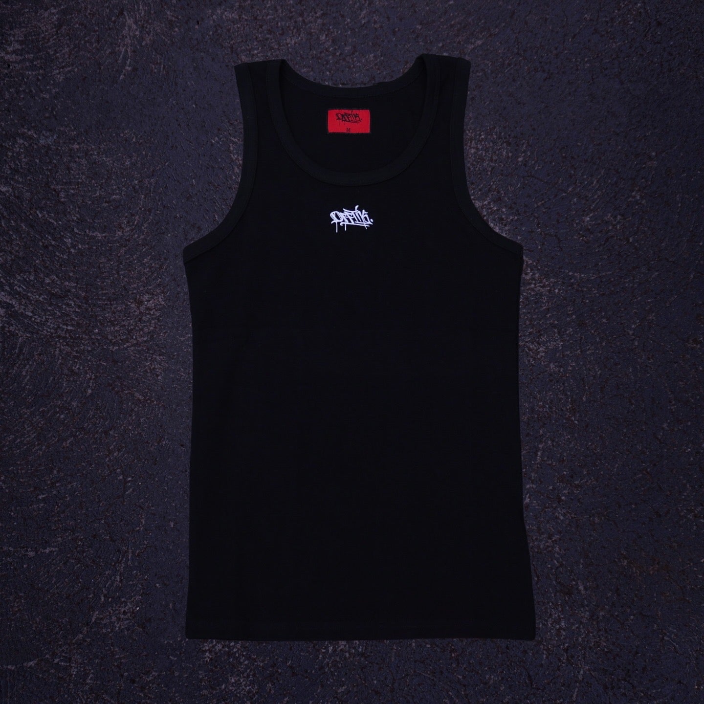 Signtaure Ribbed Singlet Black