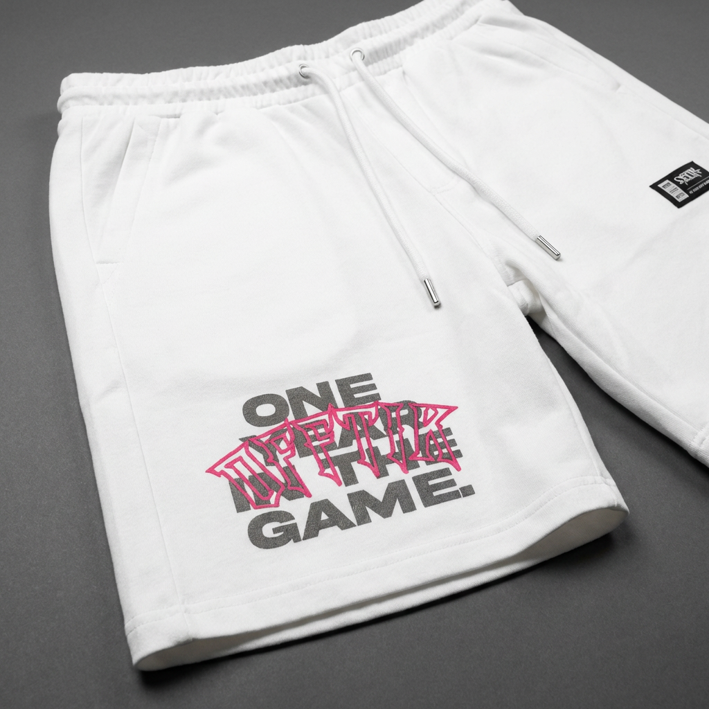 1 Year Anniversary Shorts White/Pink