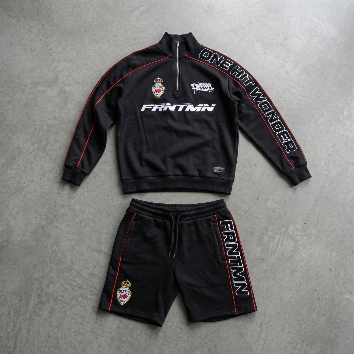 Frontman Quarter Zip Black/Red