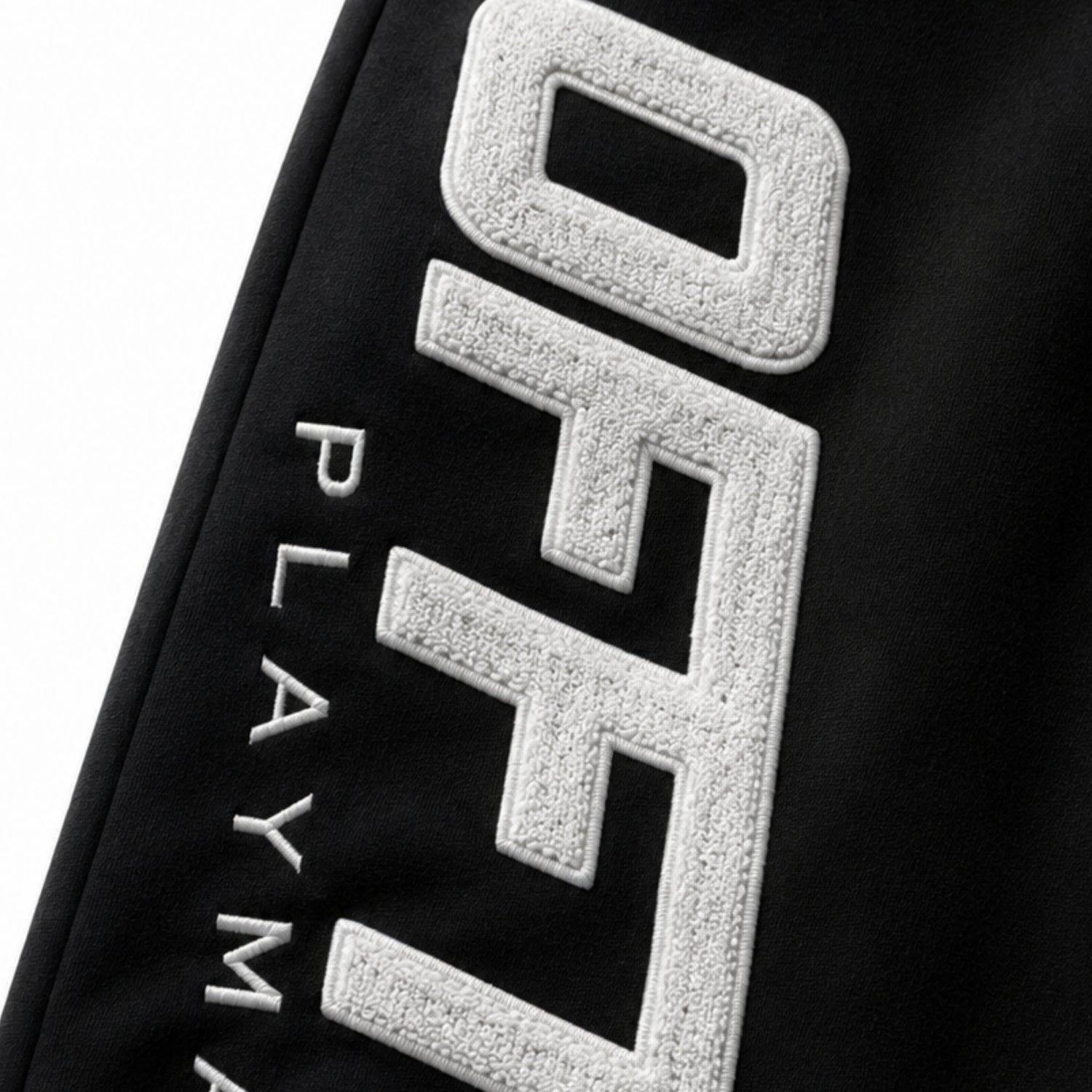 Black sleeve with white textured 'OFFTIK PLAYMAKER' branding on a white background