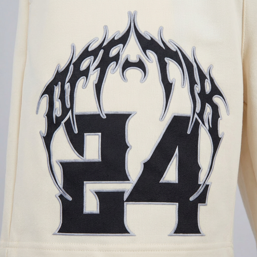 Viper Script Oversized Shorts Cream/Black