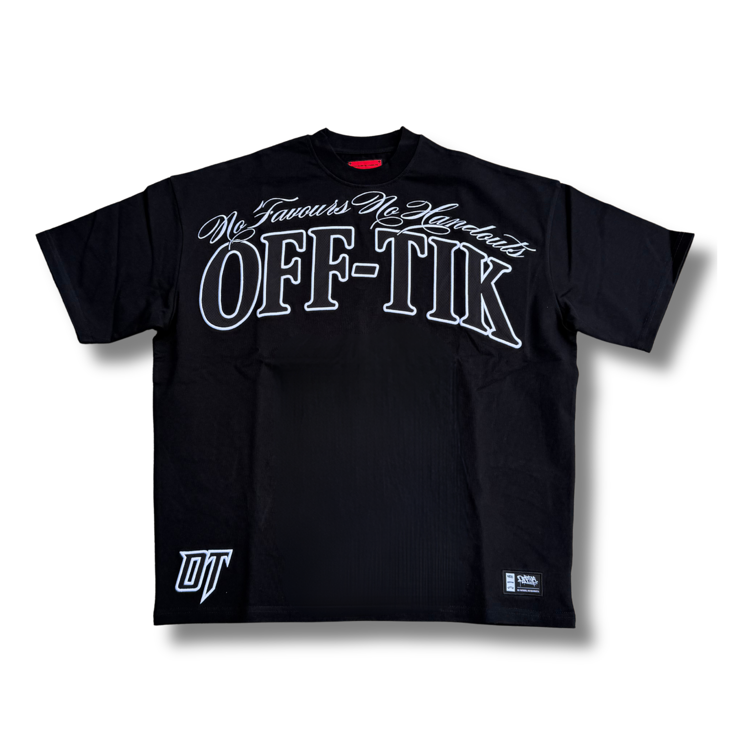 Oversized Script Tee Black/White