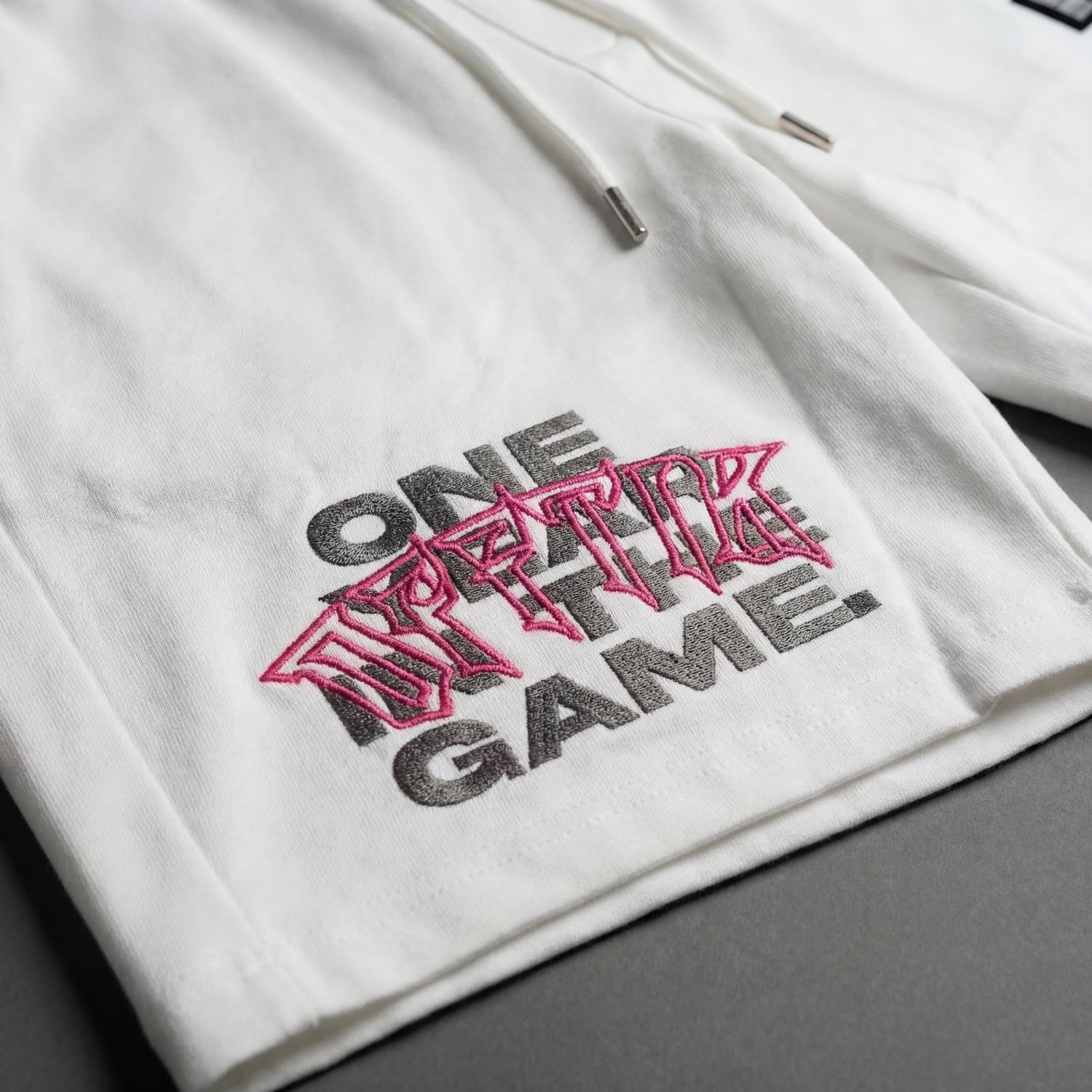 1 Year Anniversary Shorts White/Pink