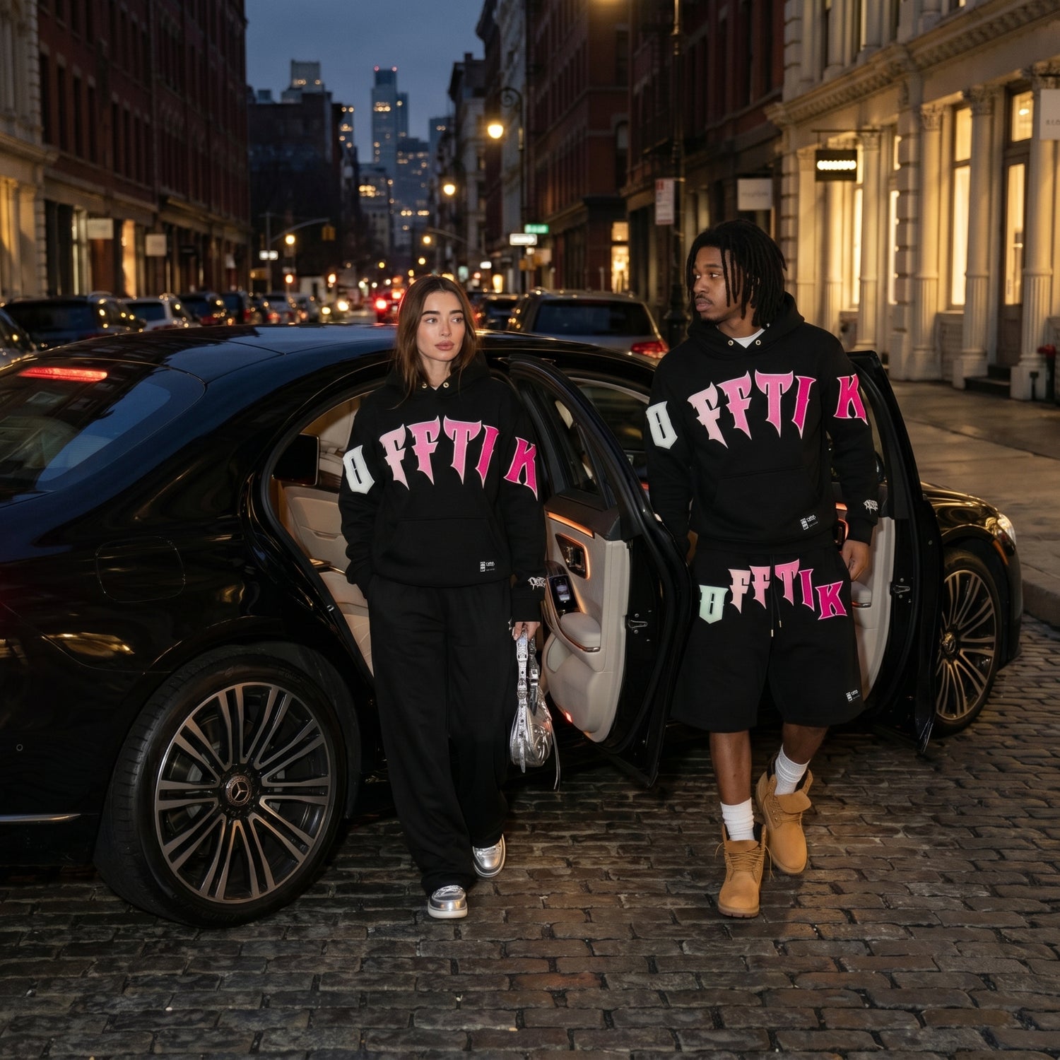 Oversized Shorts Prime Fade Black/Pink