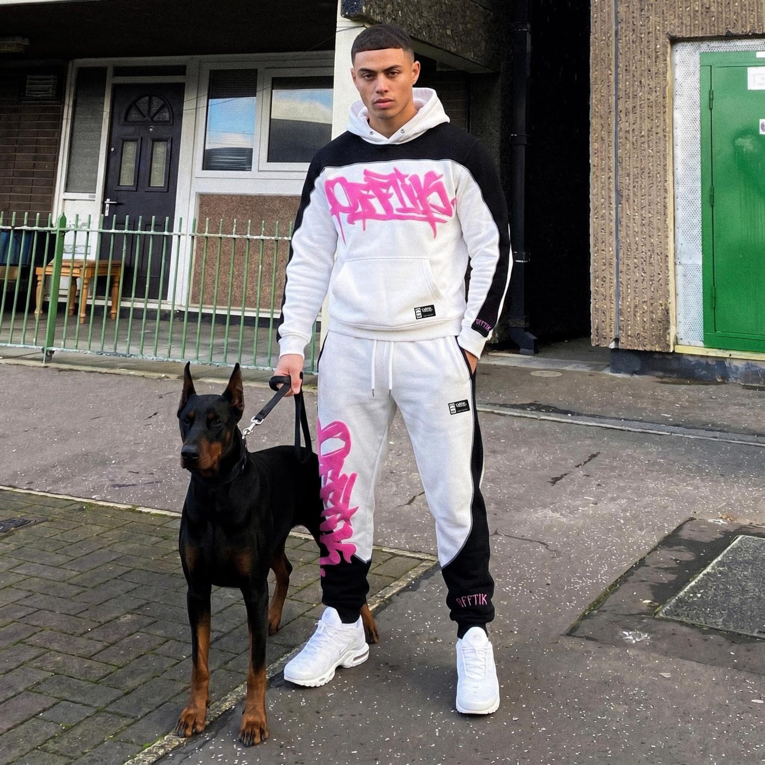 Two-Tone Hoodie White/Pink