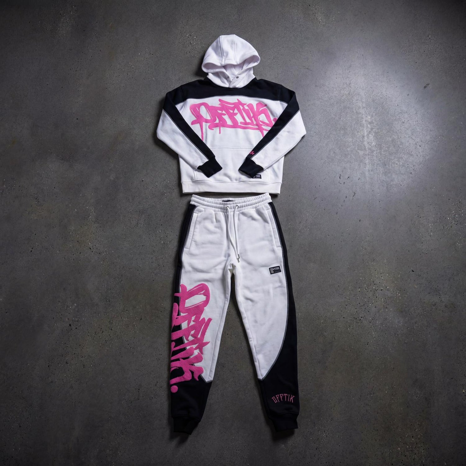Two-Tone Hoodie White/Pink