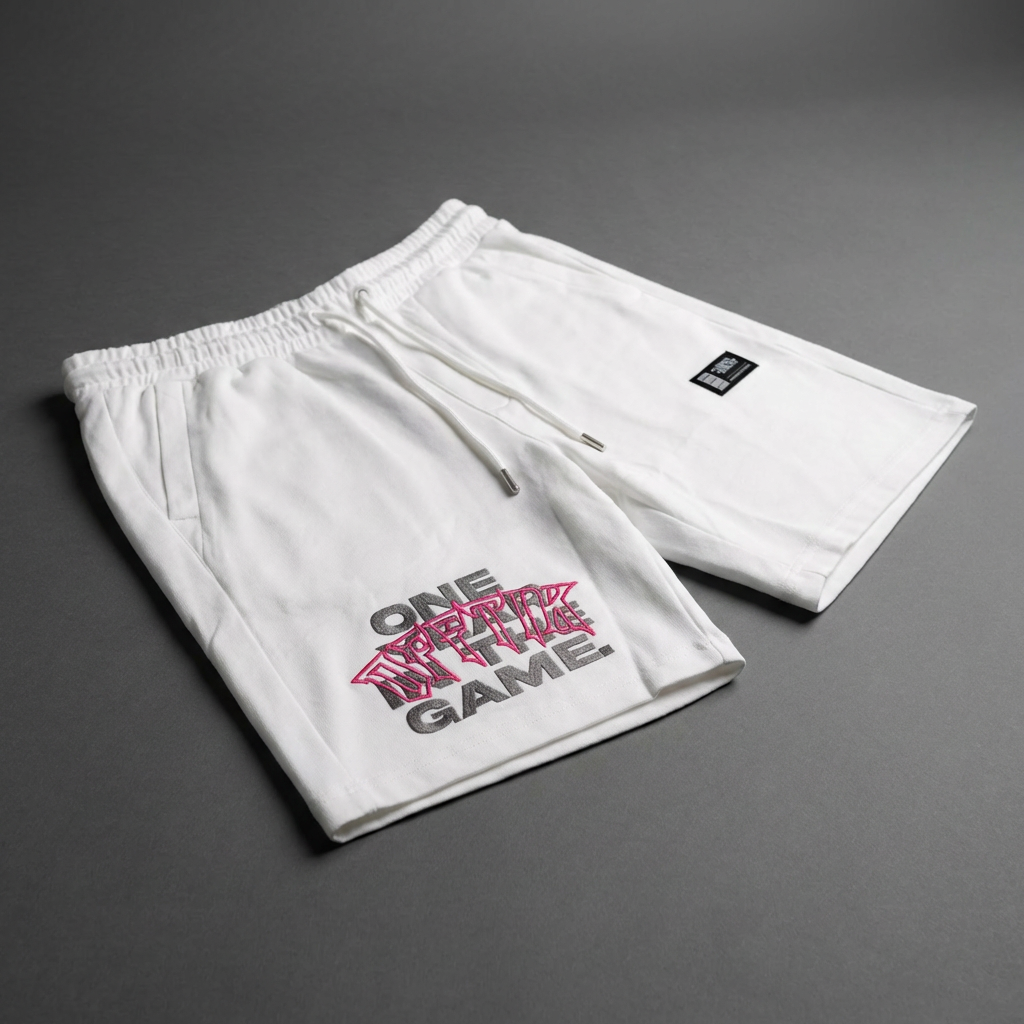 1 Year Anniversary Shorts White/Pink