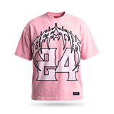 Viper Script Oversized Tee Pink/White