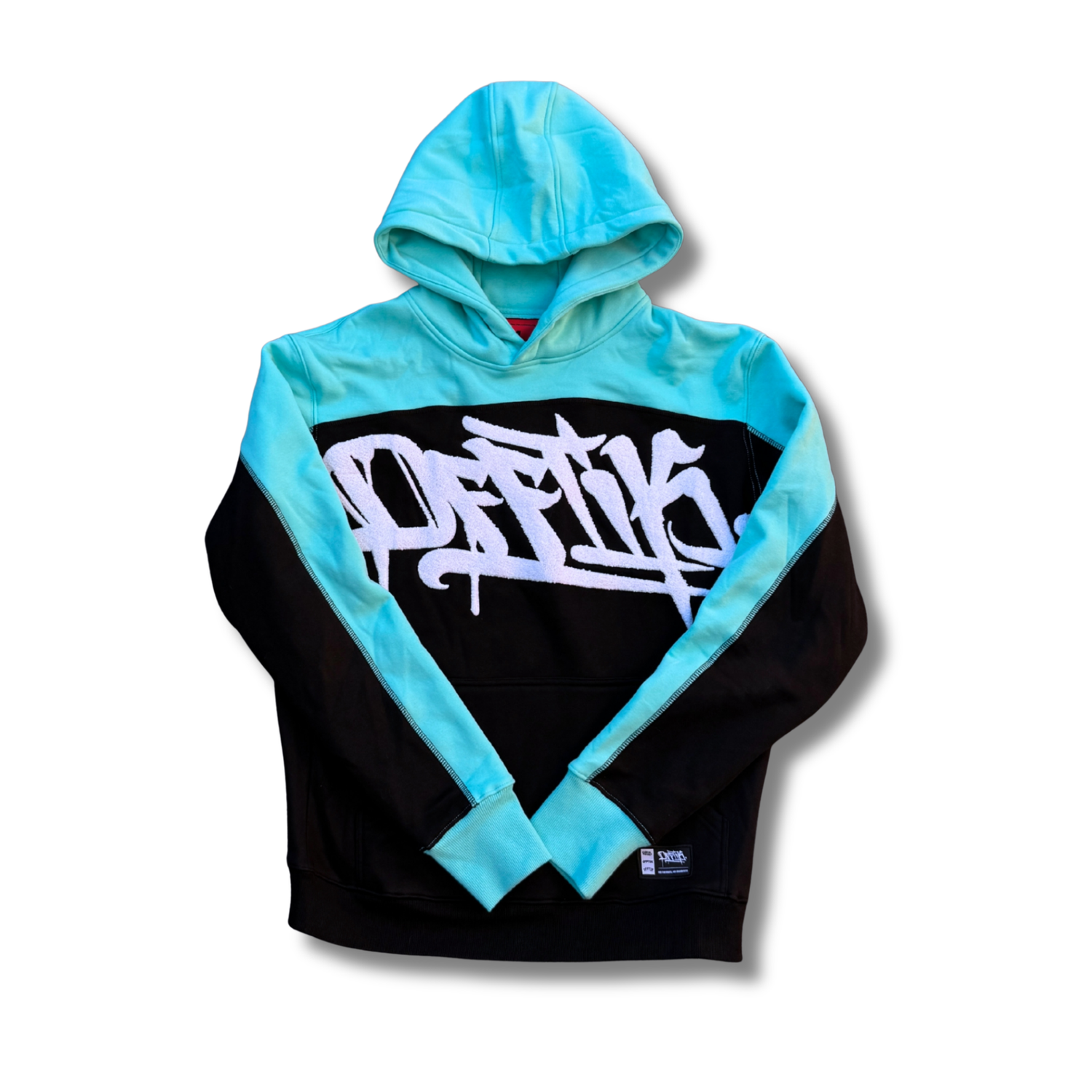 2-Tone Hoodie Black/Aqua