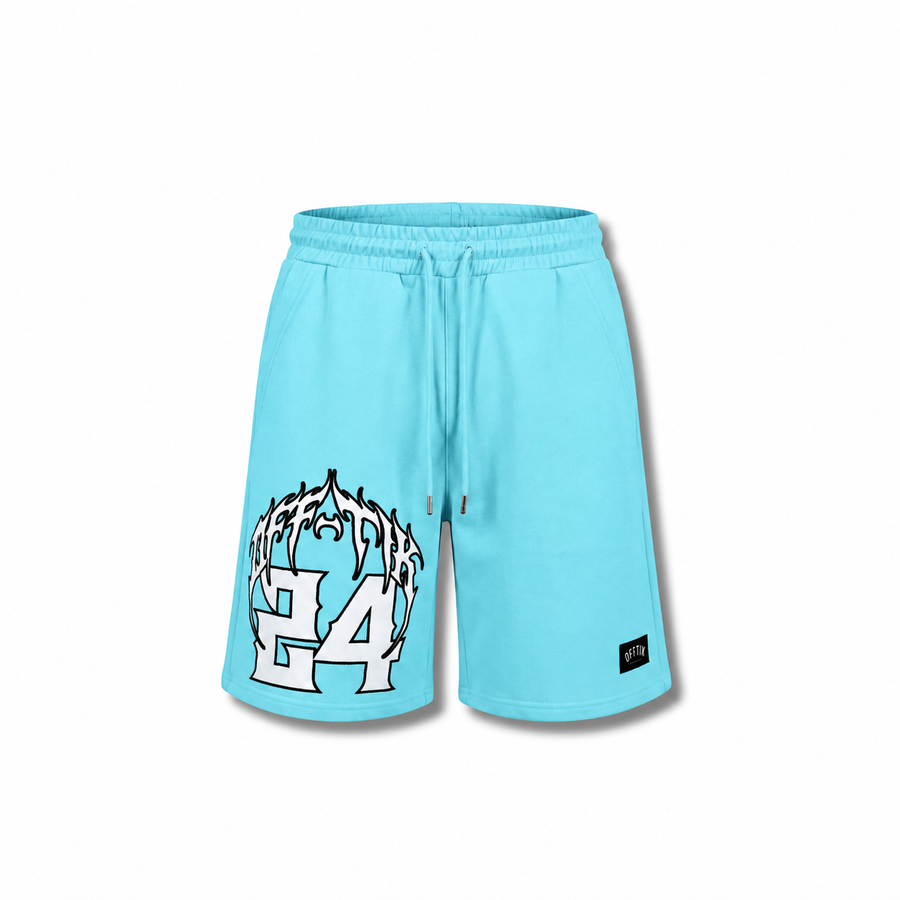 Viper Oversized Shorts Aqua/White