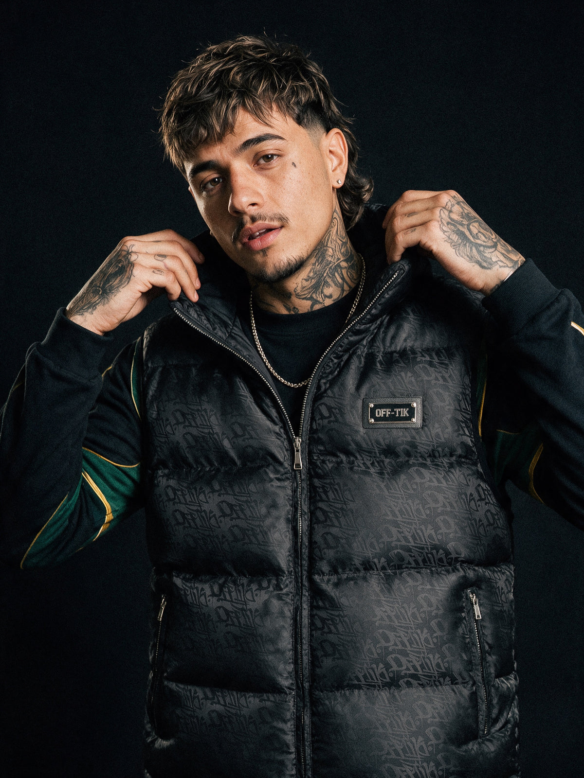Monogram Puffer Vest Black/Charcoal