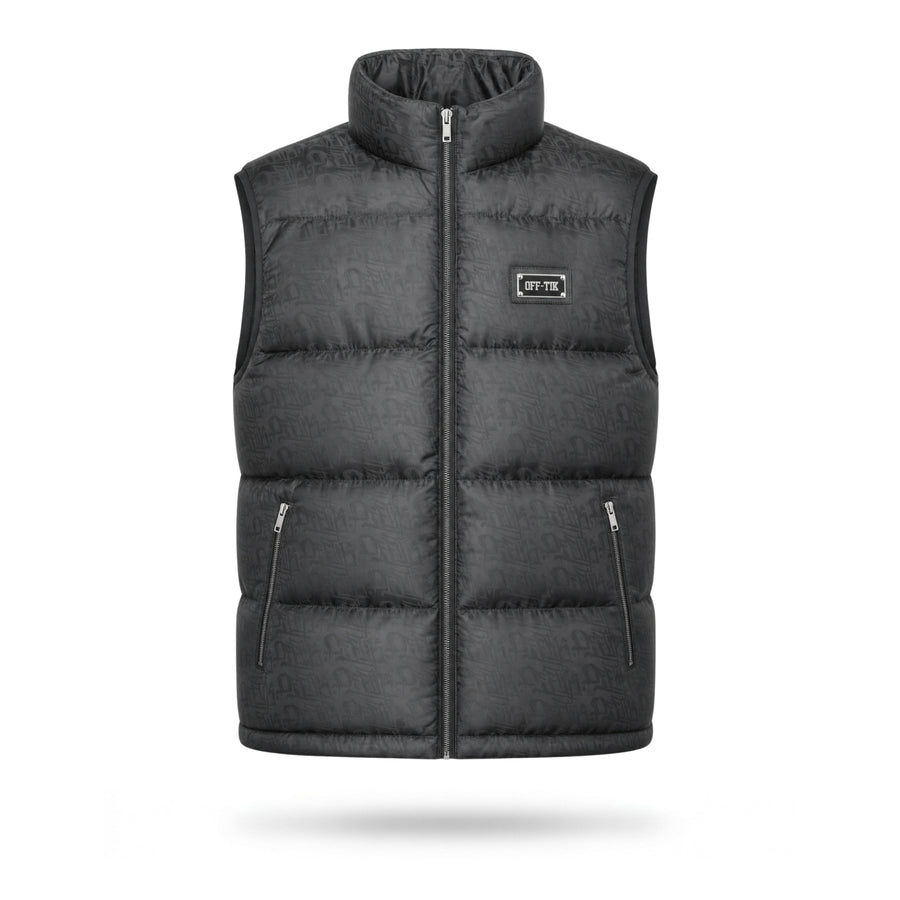 Monogram Puffer Vest Black/Charcoal