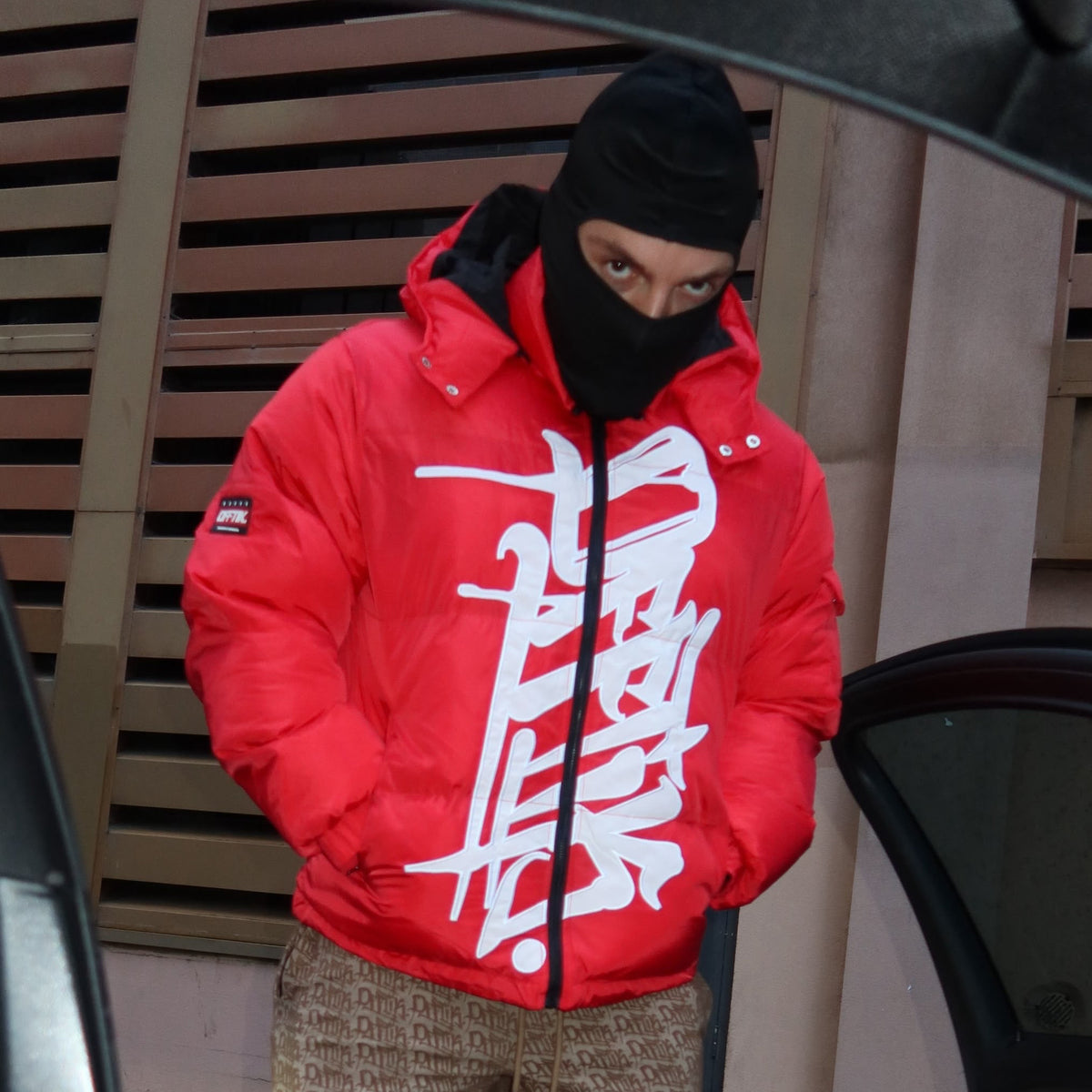 Signature Puffer Jacket Red/White