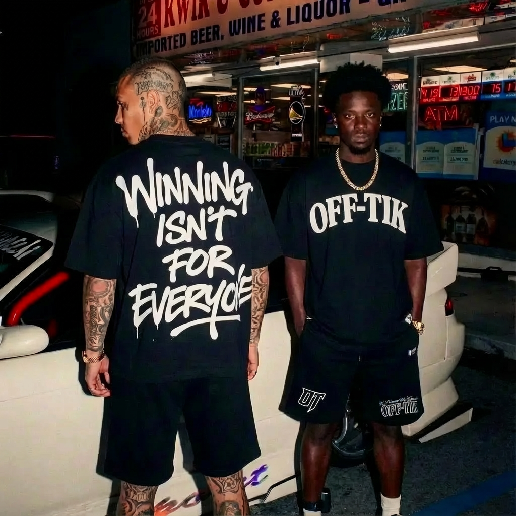 Oversized Script Tee Black/White