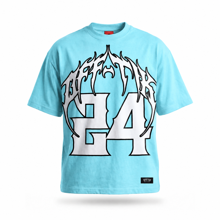 Viper Oversized Tee Aqua/White