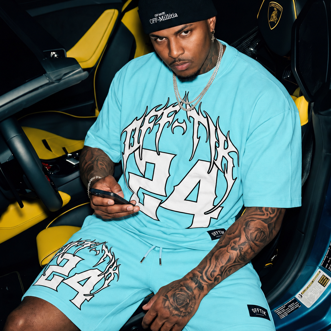 Viper Oversized Tee Aqua/White, image 6