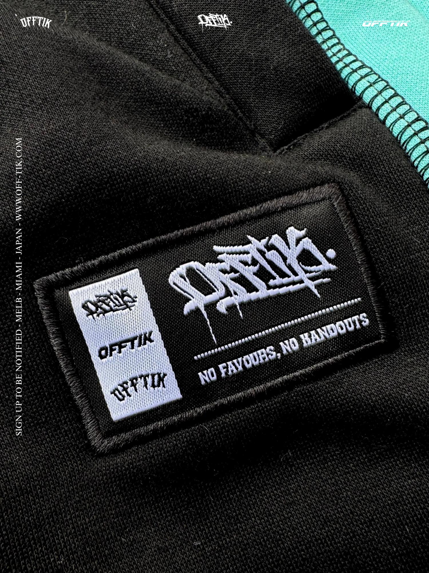 2-Tone Hoodie Black/Aqua