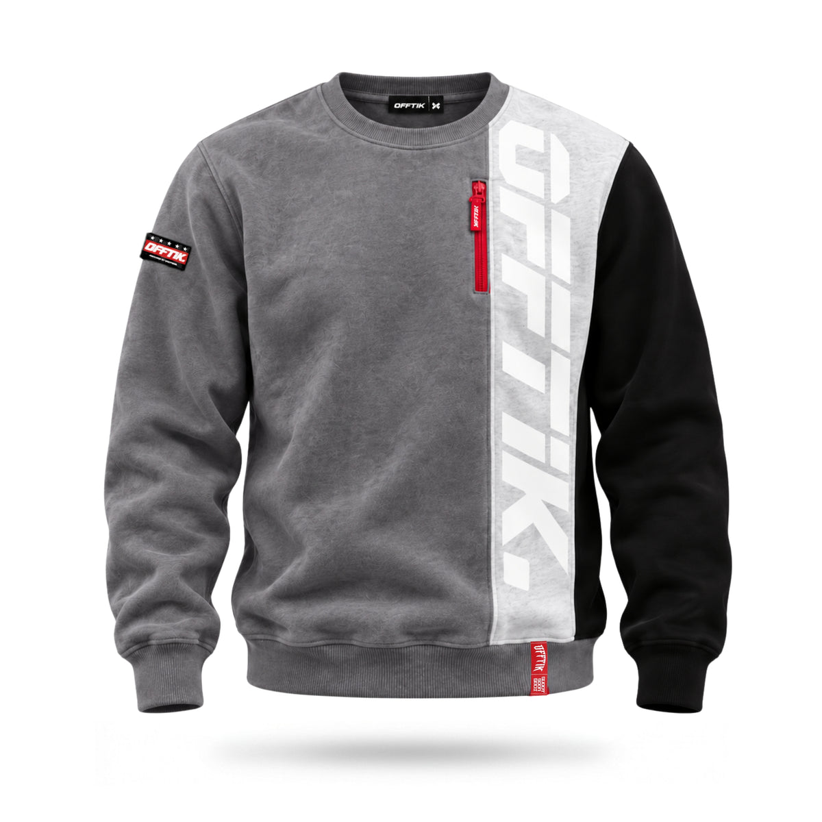 3-Panel Crewneck Black/Grey