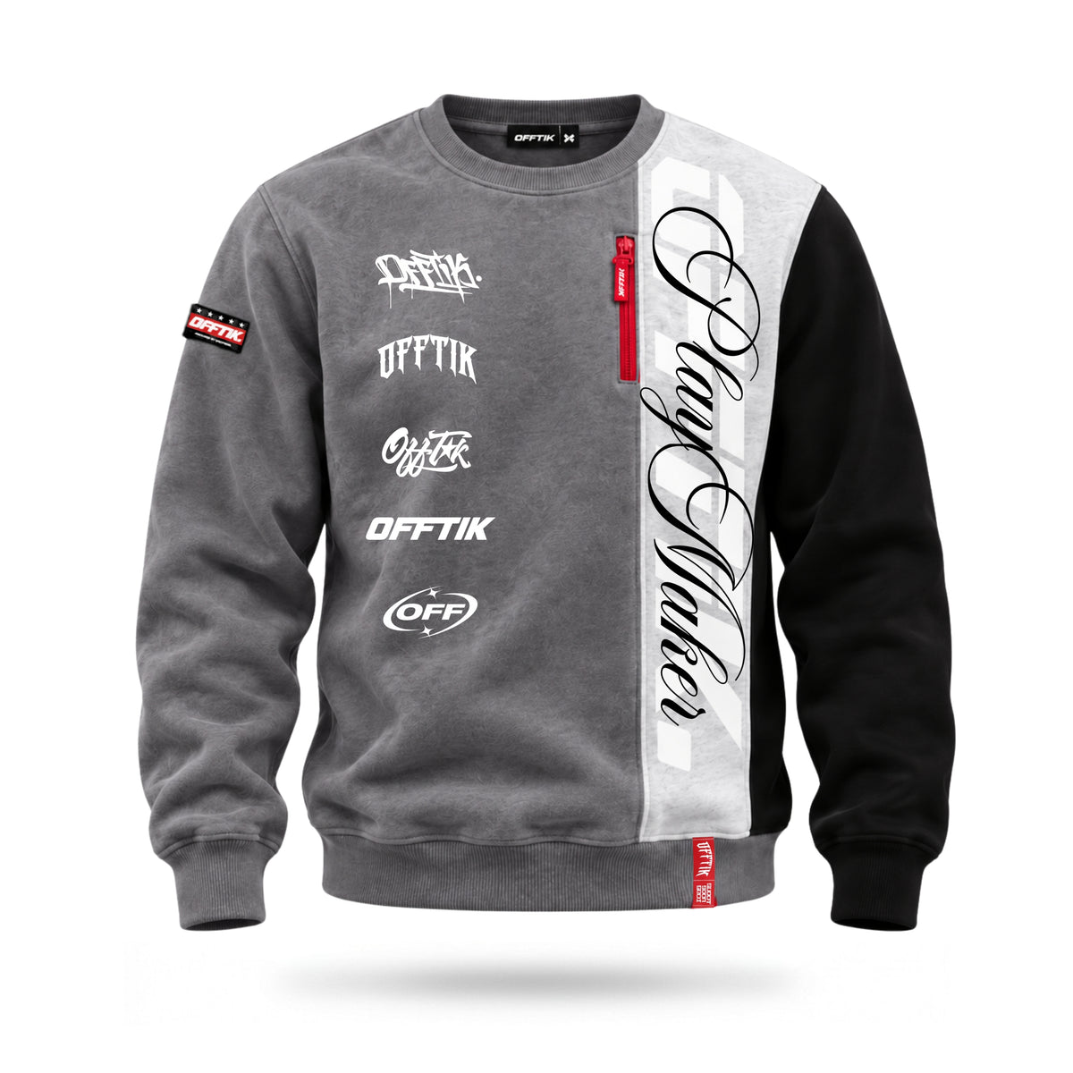 3-Panel Crewneck Black/Grey