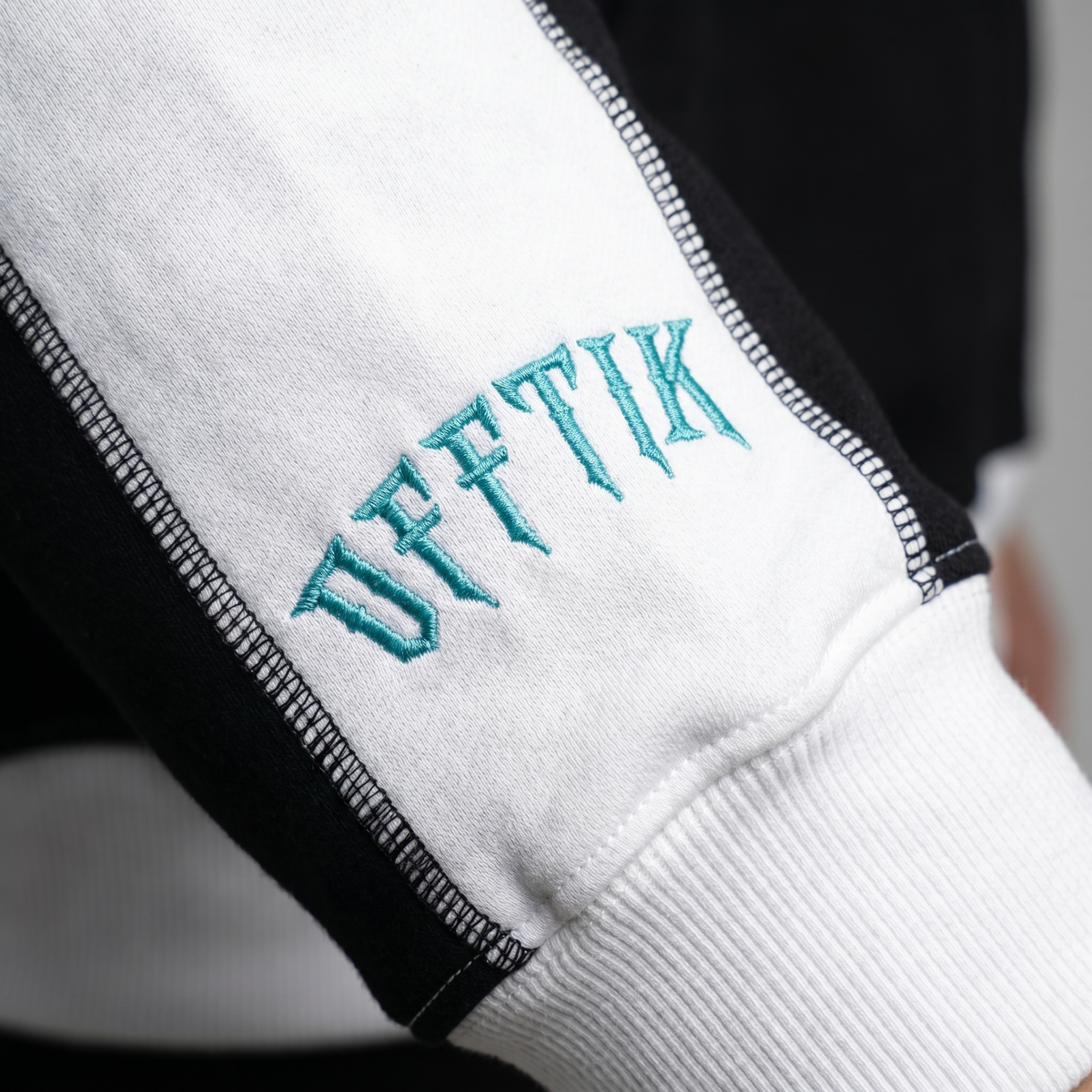 OFFTIK™ Two-Tone Hoodie Black/Aqua product detail, image 4